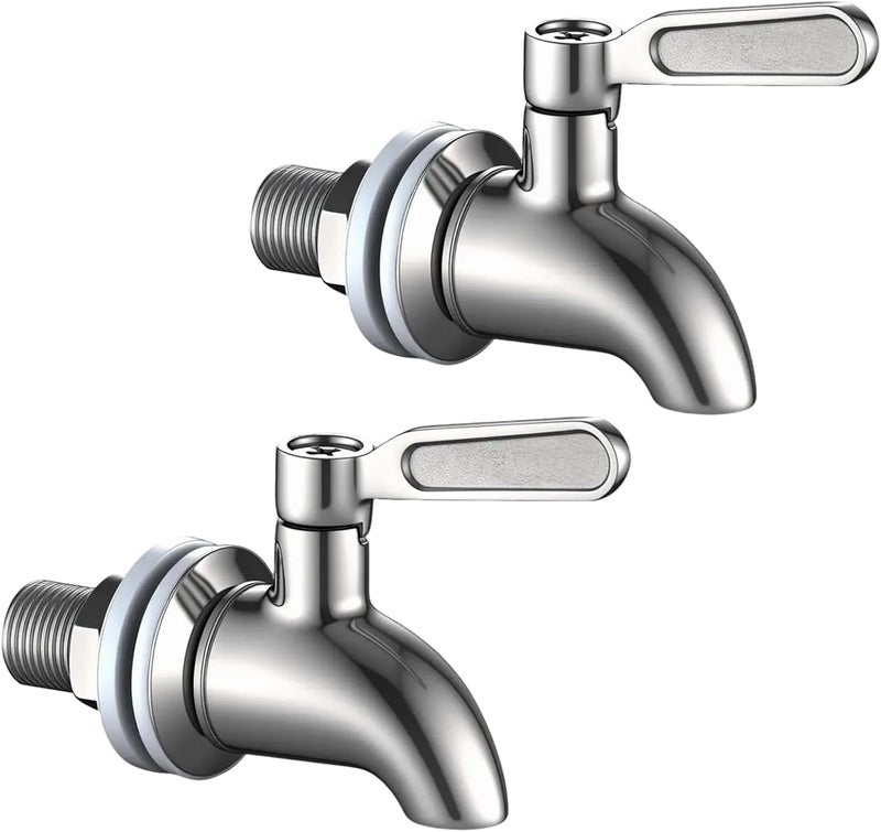 CbeeSo Spigot for Beverage Dispenser，Stainless Steel Spigot for Drink Dispenser, Water Dispenser Faucet, Fits Gravity Filter Systems ， Lead-Free, 2 Pack - Image 1